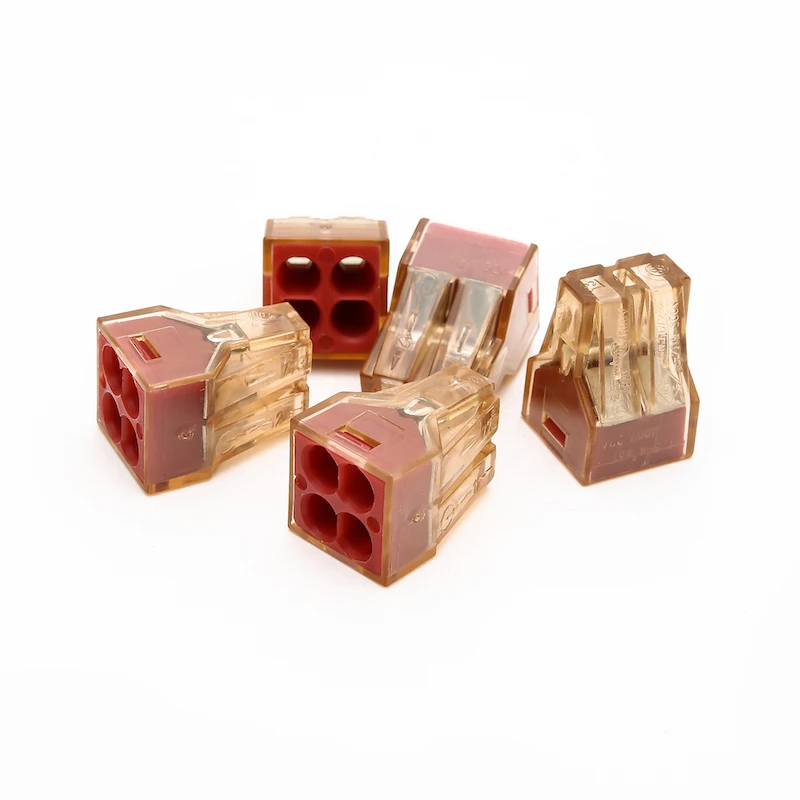 100pcs LED lighting Electrical crimp connectors 4 wire conductor Building wiring terminal block 773-604/PCT-604 16-12AWG
100pcs LED lighting Electrical crimp connectors 4 wire conductor Building wiring terminal block 773-604/PCT-604 16-12AWG