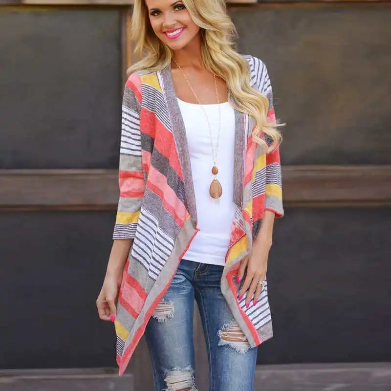 Autumn Casual Boho Knitted Striped Print Cardigan jacket Women Pink Long Sleeve jacket Outwear Loose Sweater Summer
Autumn Casual Boho Knitted Striped Print Cardigan jacket Women Pink Long Sleeve jacket Outwear Loose Sweater Summer