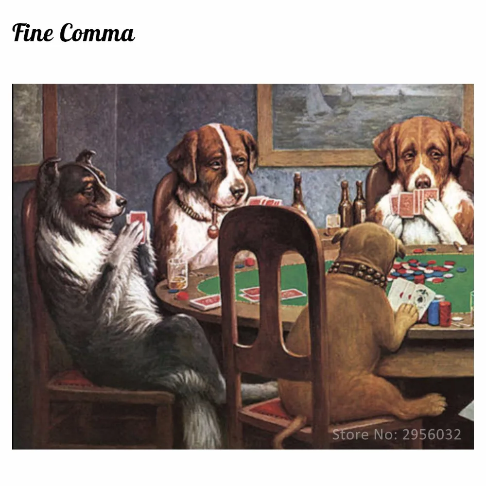 

A Friend in Need Dogs Playing Poker by Cassius Marcellus Coolidge Hand painted Oil Painting Reproduction Replica Wall Art Canvas