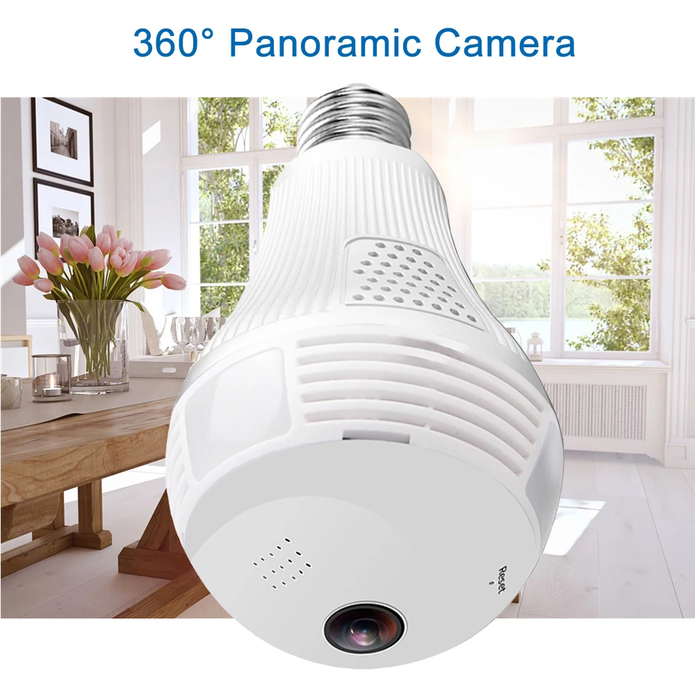 Panoramic Lamp Bulb Light Wireless IP Camera 960P LED Light Mini Camera 360 Degre Fisheye CCTV 3D Bulb WIFI Camera 1.3MP
Panoramic Lamp Bulb Light Wireless IP Camera 960P LED Light Mini Camera 360 Degre Fisheye CCTV 3D Bulb WIFI Camera 1.3MP