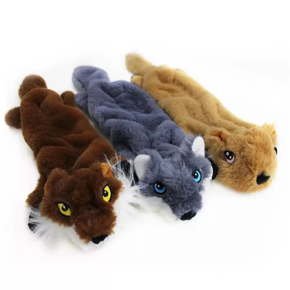 

Dog Toys Stuffed Squeaking Animals Pet Toy Plush Fox/Wolf/Squirrel for Dogs Chew Squeaker Squeaky Puppy Dog Toys for Training