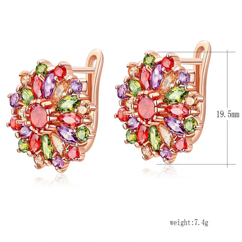 Ociki Rose Gold Color Cubic Zirconia Colourful Crystal Earrings Flower for Women Girls Girls Drop Shipping Fashion Jewelry
Ociki Rose Gold Color Cubic Zirconia Colourful Crystal Earrings Flower for Women Girls Girls Drop Shipping Fashion Jewelry