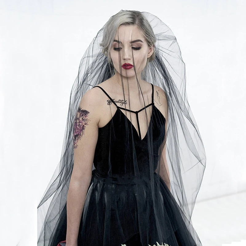 Fashion Black Wedding Veil train Tulle Chapel Bridal Veil Cheap Bride Accessories 2M Women Veils With Comb velo novia con peine
Fashion Black Wedding Veil train Tulle Chapel Bridal Veil Cheap Bride Accessories 2M Women Veils With Comb velo novia con peine