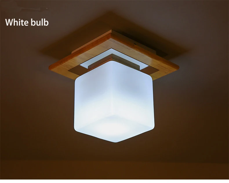 Японский деревянный кубический потолочный светильник современный