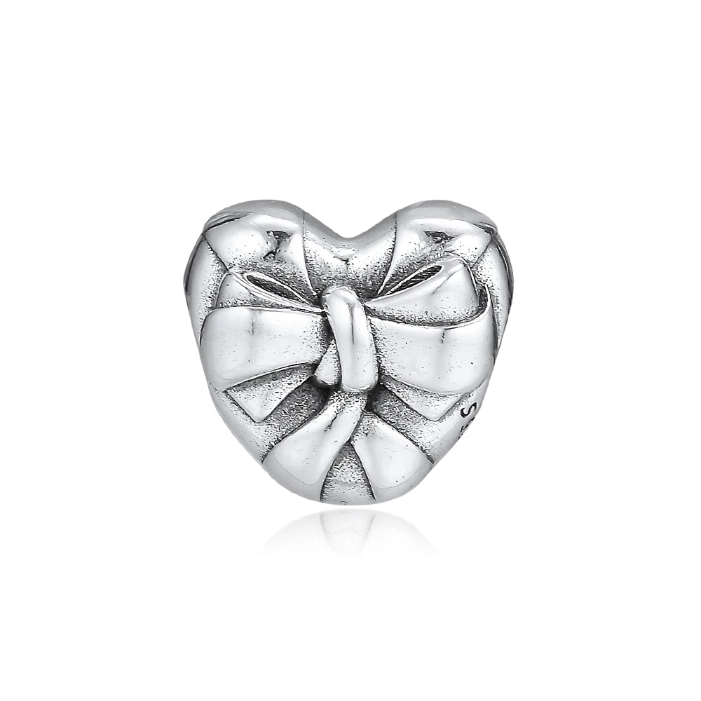

CKK серебро 925 ювелирные изделия Подходит Pandora Браслеты блестящее сердце лук амулеты оригинальные бусины из стерлингового серебра