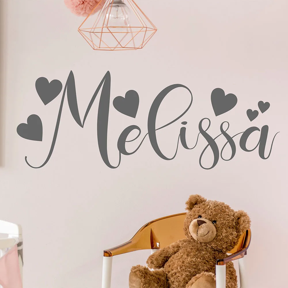 Calligraphy Style Name Vinyl Wall Sticker Personalised Decal With Hearts Baby Girls Gift Nursery Room Sweet Decoration LW130
Calligraphy Style Name Vinyl Wall Sticker Personalised Decal With Hearts Baby Girls Gift Nursery Room Sweet Decoration LW130