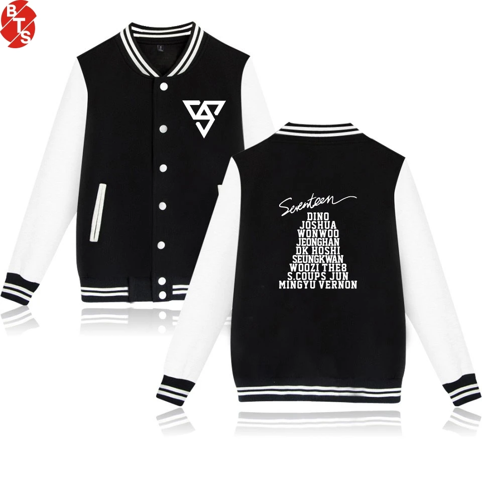 SEVENTEEN Kpop Printed Baseball Jackets Women/Men Long Sleeve Fashion Hot Sale Jackets 2018 Casual Streetwear Fans Clothes
SEVENTEEN Kpop Printed Baseball Jackets Women/Men Long Sleeve Fashion Hot Sale Jackets 2018 Casual Streetwear Fans Clothes