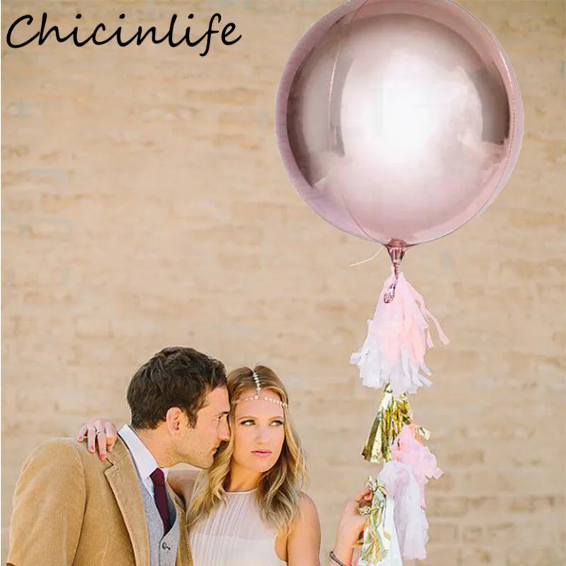Chicinlife 18 дюймов 1 шт/пакет золото/розовое золото/серебро 4D круглые шарики из