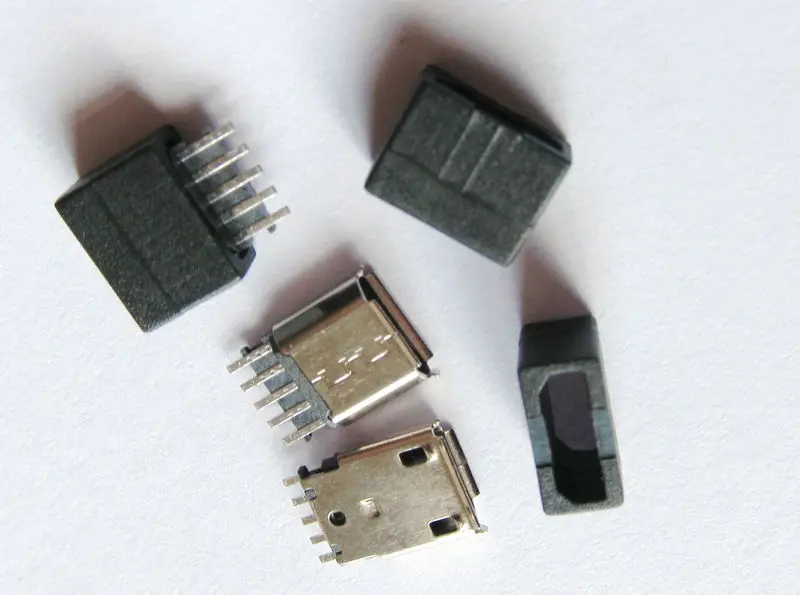 4 комплекта черный прямой DIY Micro USB b 5 контактов Женский сварочный провод штекер