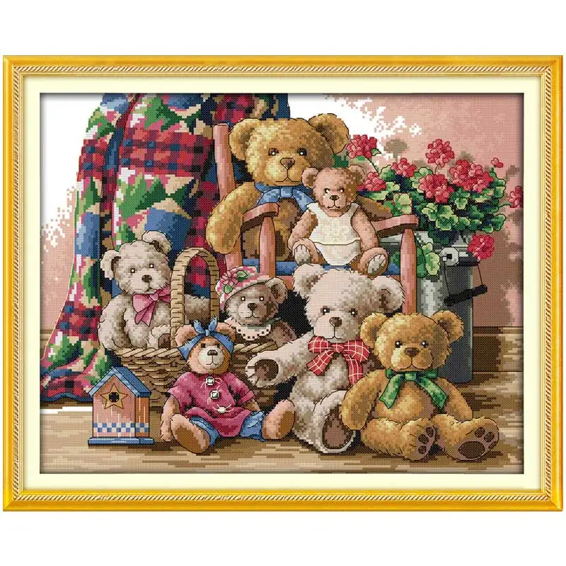 Набор для вышивки крестиком Bear family, 11CT 14CT, мультяшный Набор для вышивки крестиком, вышивка
Набор для вышивки крестиком Bear family, 11CT 14CT, мультяшный Набор для вышивки крестиком, вышивка
