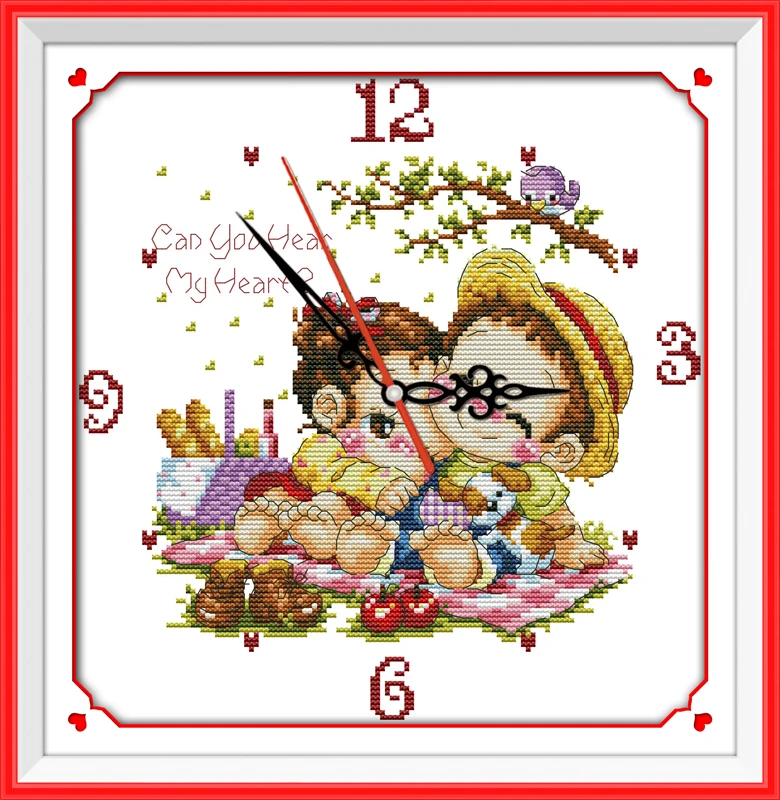 Heartbeat clock face cross stitch kit 14ct 11ct count print canvas wall clock stitching embroidery DIY handmade needlework
Heartbeat clock face cross stitch kit 14ct 11ct count print canvas wall clock stitching embroidery DIY handmade needlework