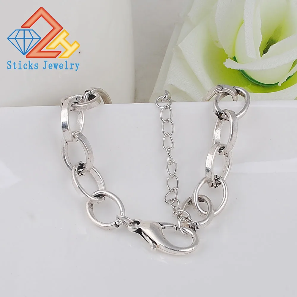 Fashion Link Chain Bracelets Charms 185 mm X 10 mm Ancient Silver Plated Vintage Style Figaro Chain Charm Bracelets
Fashion Link Chain Bracelets Charms 185 mm X 10 mm Ancient Silver Plated Vintage Style Figaro Chain Charm Bracelets