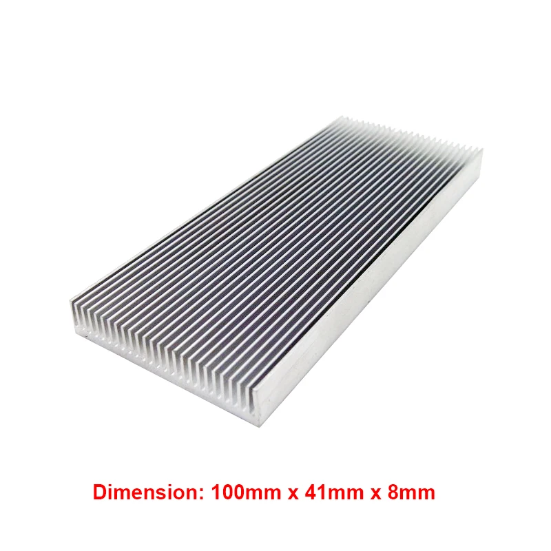 1 piece Silver 100x41x8mm Aluminum Heat Sink Radiator Heatsink for IC LED Cooling, Electronic Cooler, Chipset heat dissipation
1 piece Silver 100x41x8mm Aluminum Heat Sink Radiator Heatsink for IC LED Cooling, Electronic Cooler, Chipset heat dissipation
