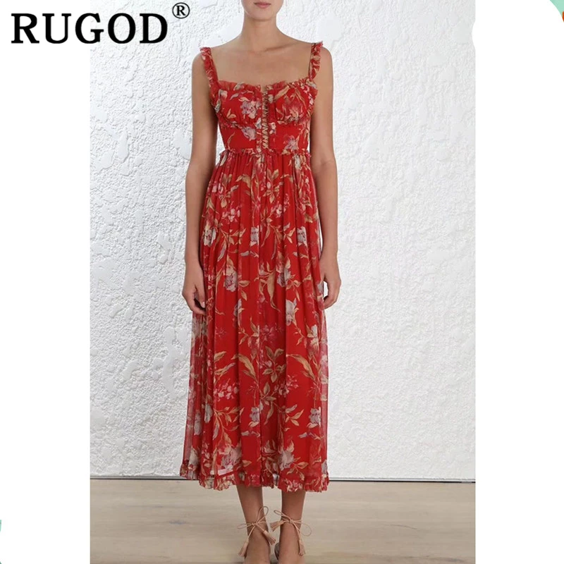 RUGOD Elegant Flower Printed Red Dress Women Elegant Spaghetti Strap Sleeveless Chiffon Dresses Vestidos 2020 Summer Slim Dress
RUGOD Elegant Flower Printed Red Dress Women Elegant Spaghetti Strap Sleeveless Chiffon Dresses Vestidos 2020 Summer Slim Dress