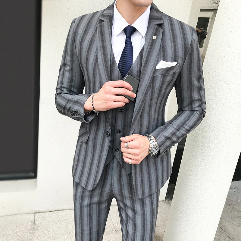 Loldeal Mens Suit Stripe British Style Tailor Wedding Slim Fit Blazer Suits For Men 3 Piece, Size S-5XL
Loldeal Mens Suit Stripe British Style Tailor Wedding Slim Fit Blazer Suits For Men 3 Piece, Size S-5XL