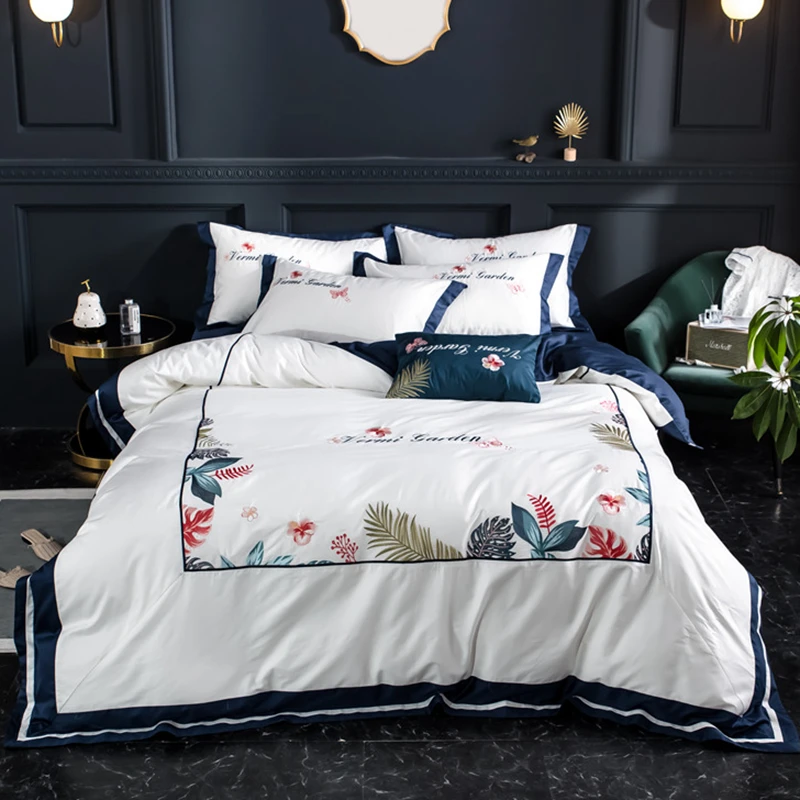 Blue Luxury European Embroidery 600TC Egyptian Cotton Wedding Bedding Set Duvet Cover Bed sheet Pillowcase Queen King Size #s
Blue Luxury European Embroidery 600TC Egyptian Cotton Wedding Bedding Set Duvet Cover Bed sheet Pillowcase Queen King Size #s
