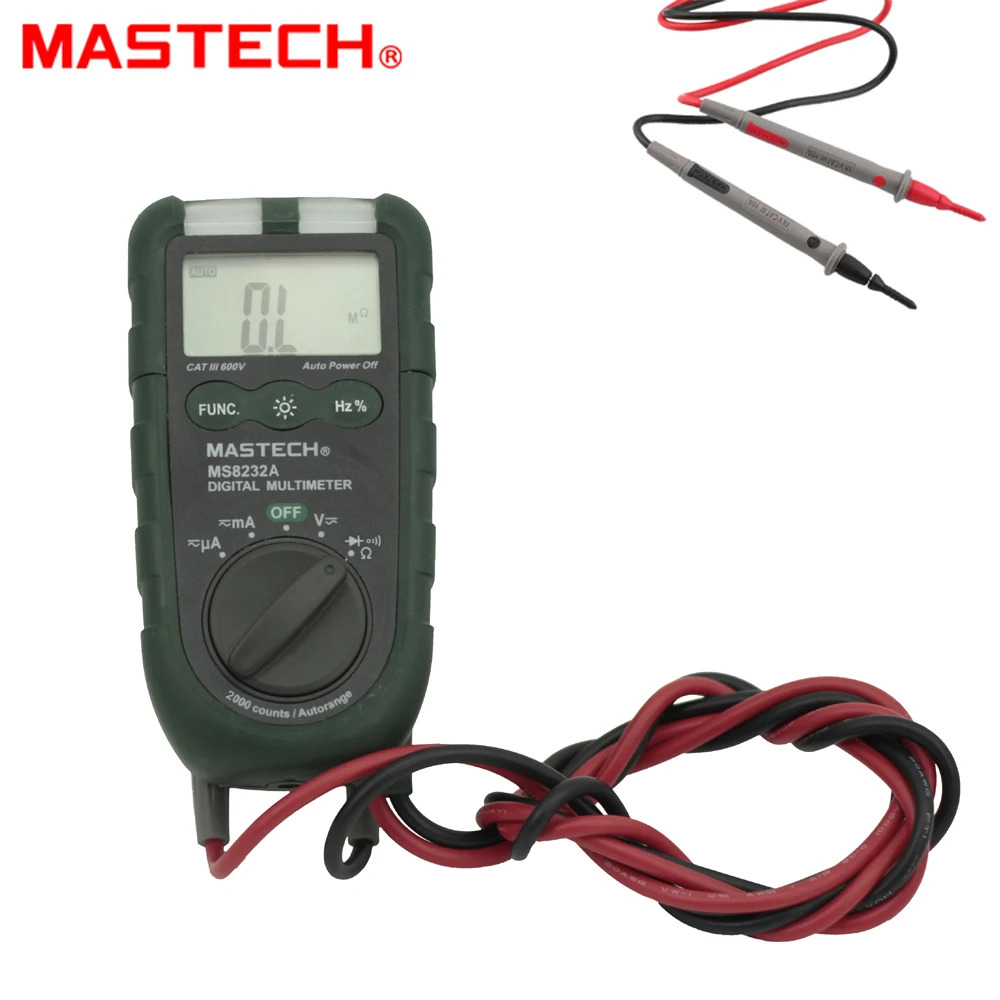 MS8232A MASTECH Handheld 2000 Counts AC/DC Voltage Current Digital LCD Multimeter & continuity, NCV and diode tester
MS8232A MASTECH Handheld 2000 Counts AC/DC Voltage Current Digital LCD Multimeter & continuity, NCV and diode tester