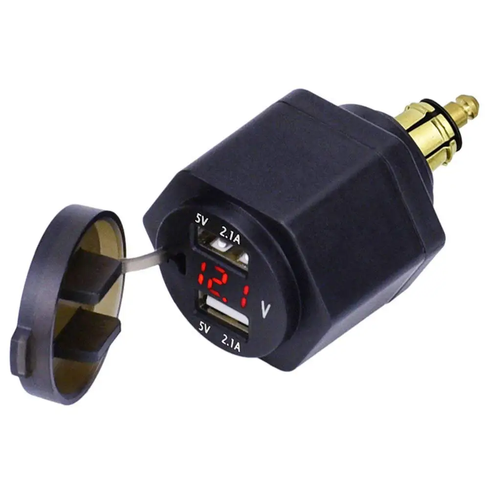 Dual USB Charger Socket Adapter with LED Voltmeter for BMW Motorcycle/Phone/iPhone/GPS/ Red
Dual USB Charger Socket Adapter with LED Voltmeter for BMW Motorcycle/Phone/iPhone/GPS/ Red