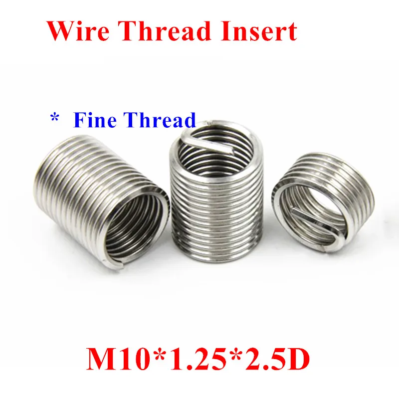 50pcs M10*1.25*2.5D Wire Thread Insert 304 Stainless steel Screw Bushing, M10 Wire Screw Sleeve Fine Thread Repair Insert
50pcs M10*1.25*2.5D Wire Thread Insert 304 Stainless steel Screw Bushing, M10 Wire Screw Sleeve Fine Thread Repair Insert