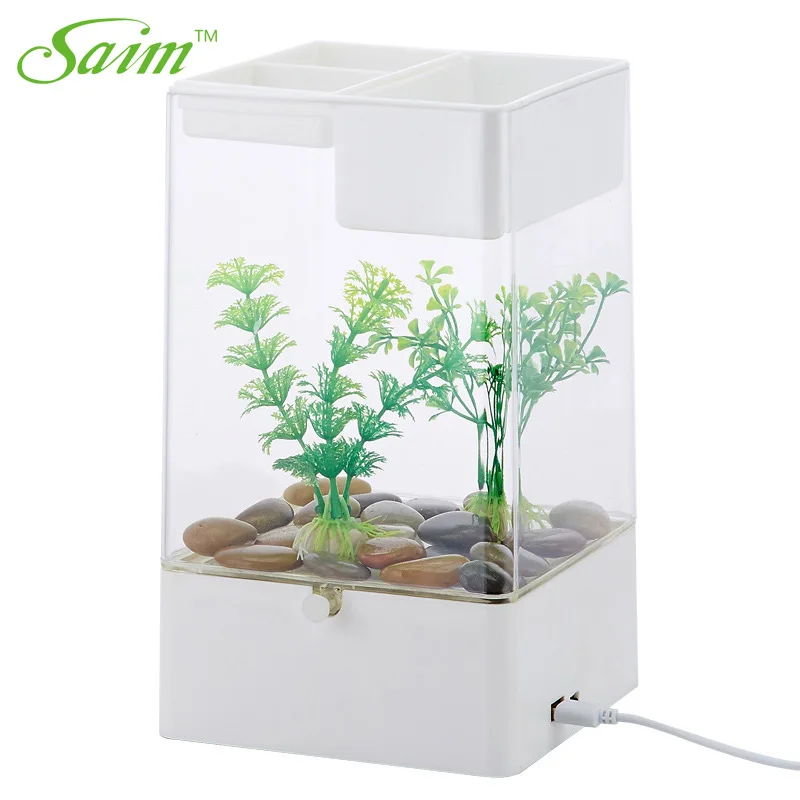 Saim Creative Aquariums USB Fish Bowl LED Colorful Fish Tank Lighting Aquarium Plants Desktop Fishes Box Acrylic Goldfish Tank
Saim Creative Aquariums USB Fish Bowl LED Colorful Fish Tank Lighting Aquarium Plants Desktop Fishes Box Acrylic Goldfish Tank