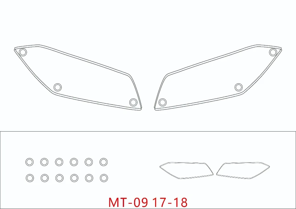 Для YAHAMA MT-09 MT09 2017 2018 Мотоциклетные аксессуары ABS Защитная крышка для передней фары