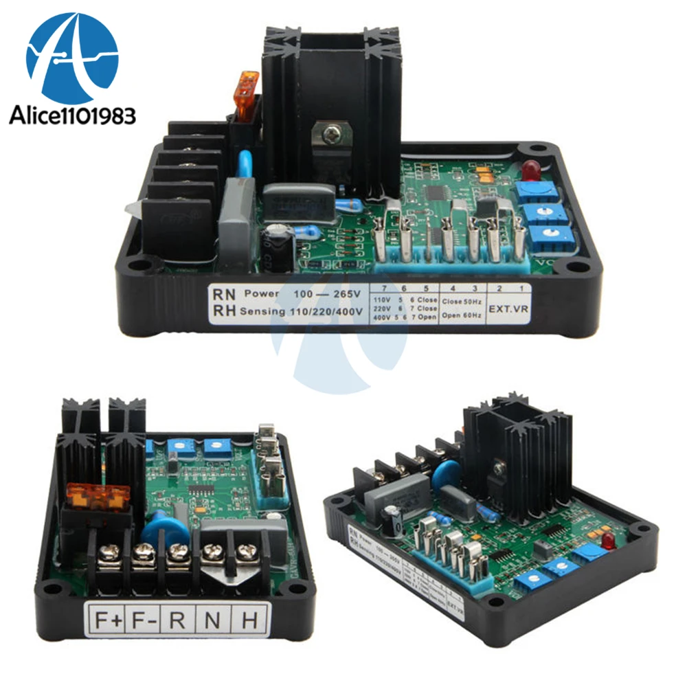 GAVR-8A Universal AVR Generator Board Automatic Voltage Regulator Module 90-480V AC Max Sensing Input EMI 8A mp Fuse DIY KIT
GAVR-8A Universal AVR Generator Board Automatic Voltage Regulator Module 90-480V AC Max Sensing Input EMI 8A mp Fuse DIY KIT
