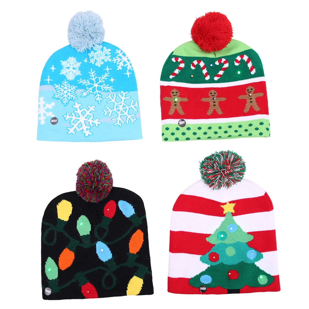 LED lights Knited christmas hat santa claus snowman christmas hat for children gift christmas decoration
LED lights Knited christmas hat santa claus snowman christmas hat for children gift christmas decoration
