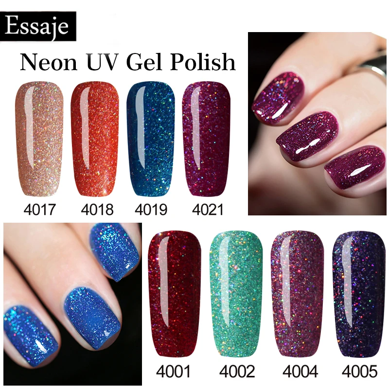Essaje 8 мл DIY Nail Art Маникюр Неон Цвет гель лак для ногтей Soak Off Блеск УФ светодио дный