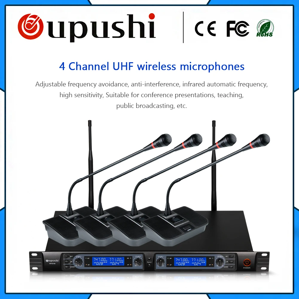 Oupushi HY314 Pro гусиная шея Конференц-зал беспроводной микрофон Система 1-8 настольный микрофон
Oupushi HY314 Pro гусиная шея Конференц-зал беспроводной микрофон Система 1-8 настольный микрофон