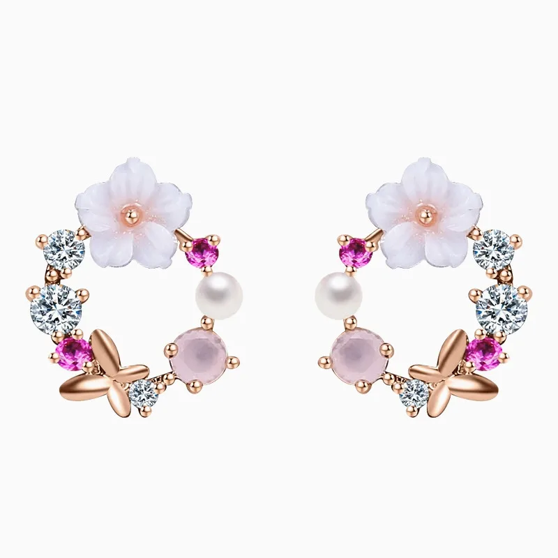 XIAO YOUNG 925 Silver Needle Stud Earrings Cute Flower Simulated Pearl Crystal Ear Cuff For Women Fashion Jewelry Gift
XIAO YOUNG 925 Silver Needle Stud Earrings Cute Flower Simulated Pearl Crystal Ear Cuff For Women Fashion Jewelry Gift