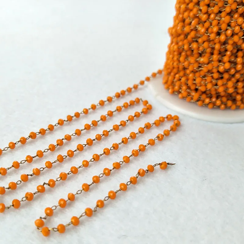 5 Meters Gold Color 3mm Orange Glass Beads Chains Beaded Chains for DIY Necklace Bracelet Jewelry Finding L64
5 Meters Gold Color 3mm Orange Glass Beads Chains Beaded Chains for DIY Necklace Bracelet Jewelry Finding L64