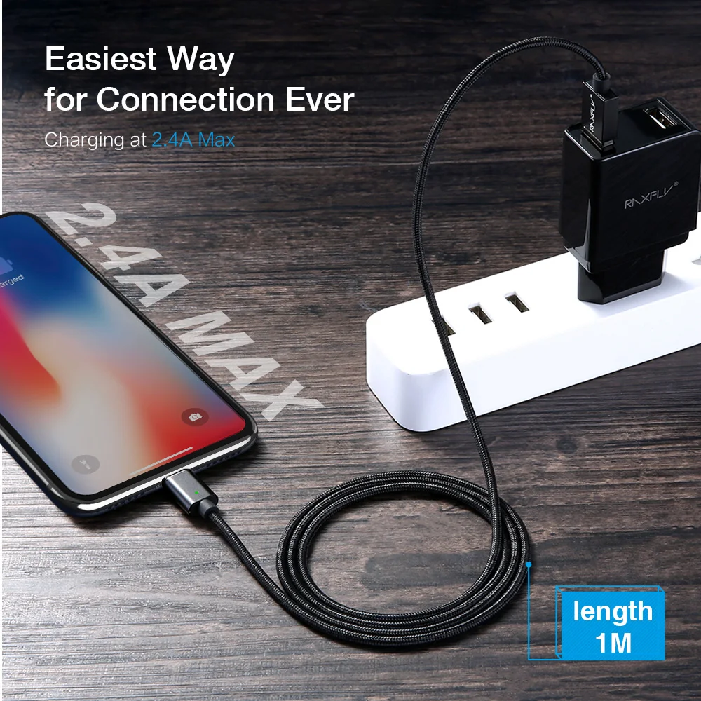 Магнитный зарядный кабель RAXFLY для samsung Note 8 9 Micro usb type-C USB iPhone XS Max | Мобильные