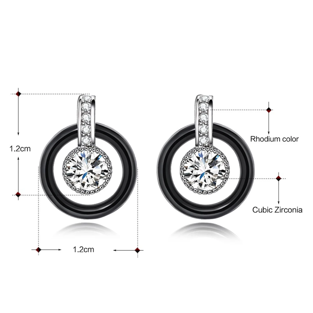 2021 black ceramic earrings with clear cz stones trendy jewelry free shipping high quality stud earrings round for women
2021 black ceramic earrings with clear cz stones trendy jewelry free shipping high quality stud earrings round for women