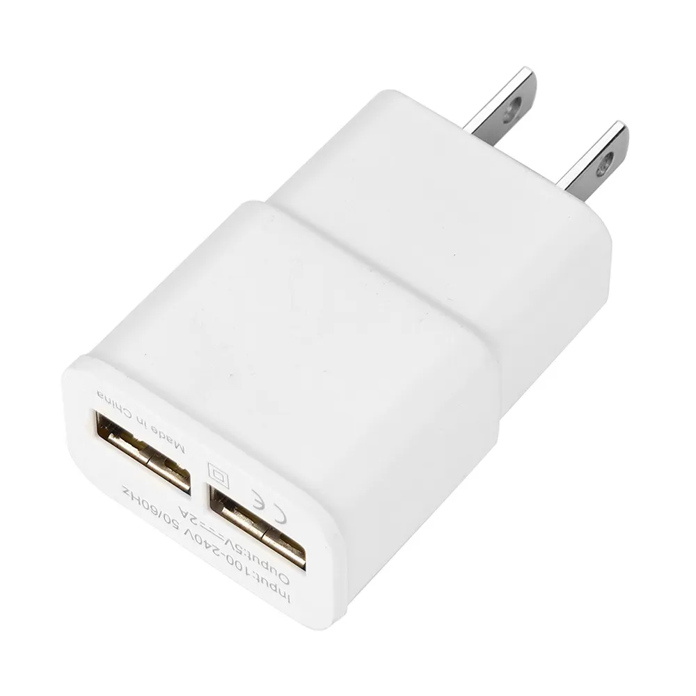 Штепсельная Вилка EU/US 2 порта USB зарядное устройство 5V 2.1A настенный адаптер для