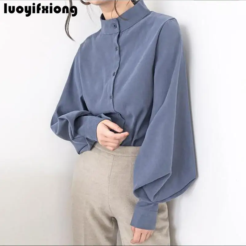 New 2021 Fashion Blouse Women Stand Collar Shirt Large Lantern Sleeve Kimono Cardigan Womens Tops and Blouses Vogue Women Shirts
New 2021 Fashion Blouse Women Stand Collar Shirt Large Lantern Sleeve Kimono Cardigan Womens Tops and Blouses Vogue Women Shirts