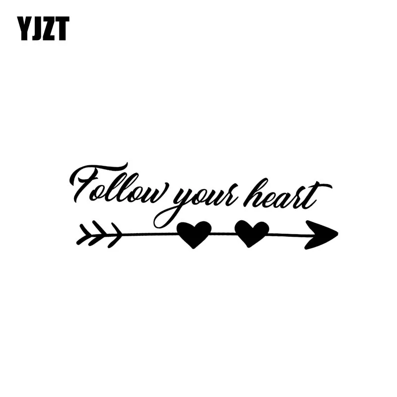 YJZT 14.7CM*4.8CM Follow Your Heart Arrow Motivational Teenagers Art Car Sticker Vinyl Decal Black Silver C10-02177
YJZT 14.7CM*4.8CM Follow Your Heart Arrow Motivational Teenagers Art Car Sticker Vinyl Decal Black Silver C10-02177
