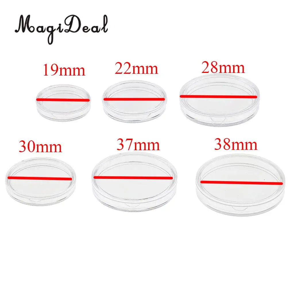 MagiDeal 100pcs/Lot Clear Round Plastic Coin Capsules Container Storage Holder Case 19mm/22mm/28mm/30mm/37mm/38mm
MagiDeal 100pcs/Lot Clear Round Plastic Coin Capsules Container Storage Holder Case 19mm/22mm/28mm/30mm/37mm/38mm