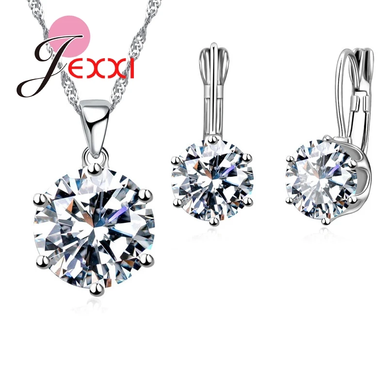 Комплект из колье и серёг серебра 925 пробы 18 цветов|sets pendant|earrings setfashion earrings set |