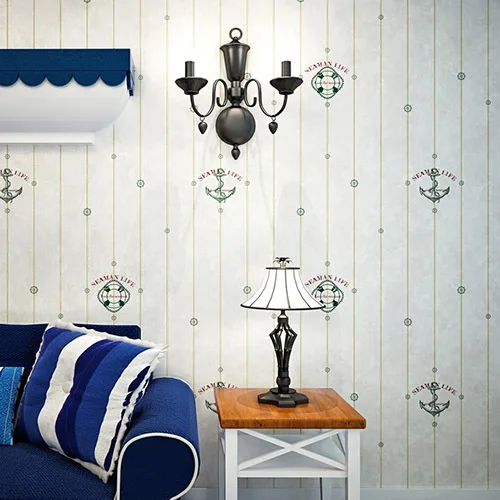 Non-woven fabric fresh Mediterranean anchor pattern wallpaper The sitting room bedroom of children room living room wallpaper
Non-woven fabric fresh Mediterranean anchor pattern wallpaper The sitting room bedroom of children room living room wallpaper