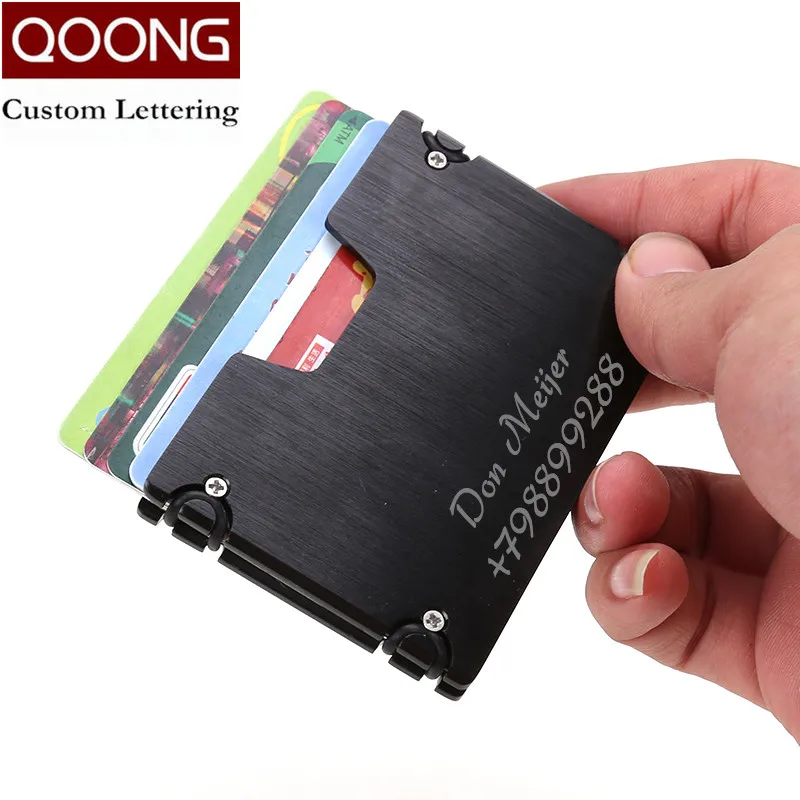 Фото Новое поступление металлический держатель для кредитных карт QOONG модный