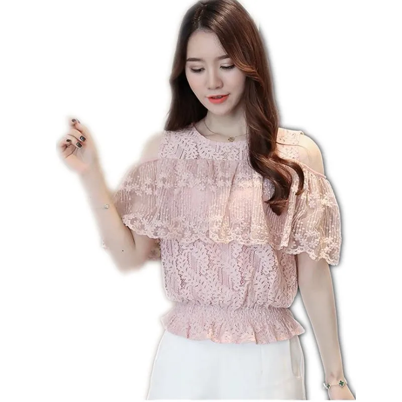 New Summer 2018 Sweet Women Lace Blouses Short Female Slash Neck Off Shoulder Blouse Tops Women Chiffon Fashion Mujer Tops Q319
New Summer 2018 Sweet Women Lace Blouses Short Female Slash Neck Off Shoulder Blouse Tops Women Chiffon Fashion Mujer Tops Q319