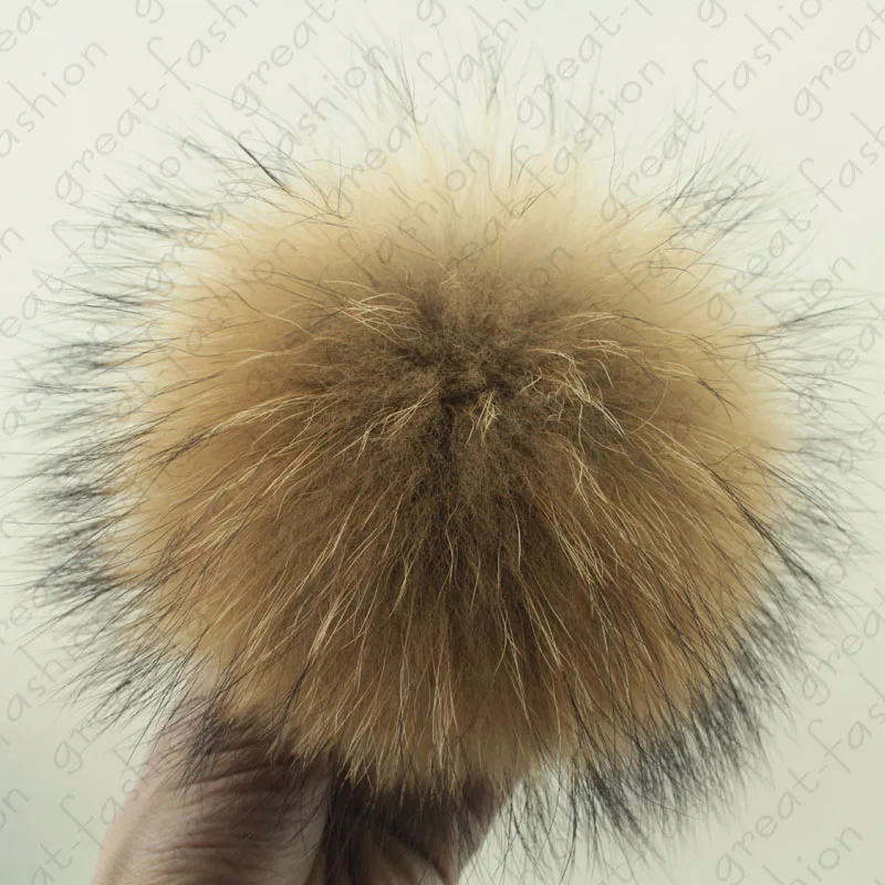 Помпон из натурального меха енота меховой шар 14 15 см для самостоятельного