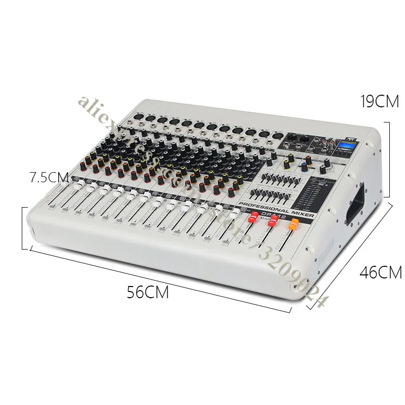 750W+750W 12 Channel Audio Amplifier Mixer Sound Mixing Console with 16 Stage Reverb Effects Bluetooth USB +48V Phantom Power
750W+750W 12 Channel Audio Amplifier Mixer Sound Mixing Console with 16 Stage Reverb Effects Bluetooth USB +48V Phantom Power
