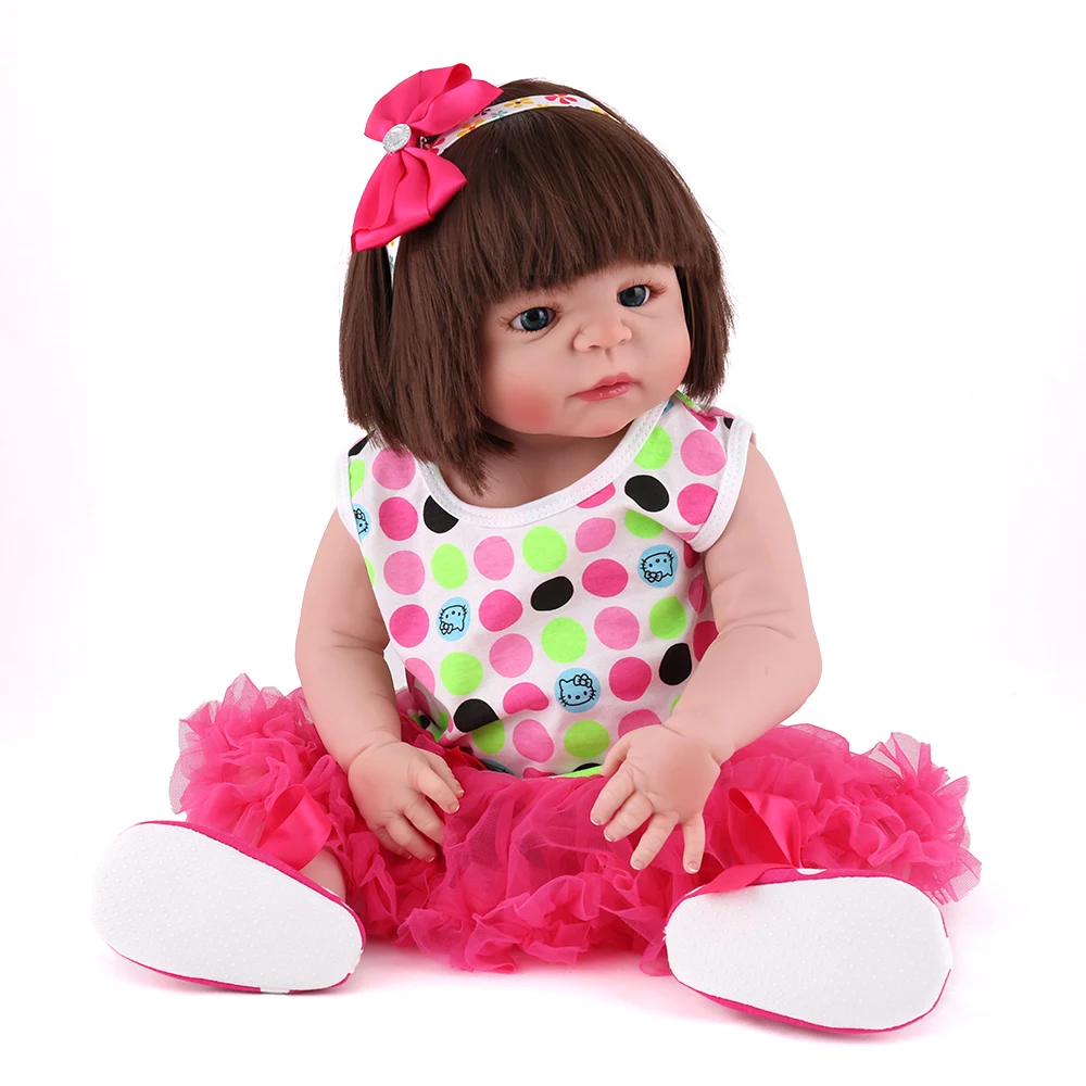 23" Full Silicone Reborn Girl Baby Doll Toys Lifelike vinyl newborn sleeping collectible dolls baby Child play house boneca
23" Full Silicone Reborn Girl Baby Doll Toys Lifelike vinyl newborn sleeping collectible dolls baby Child play house boneca