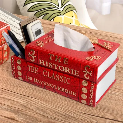 Creative European fashion tray simple living room book paper box book home retro tissue box
Creative European fashion tray simple living room book paper box book home retro tissue box