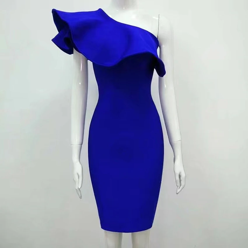2021 New Chic Solid Black Red Blue Women Dress Sexy One Shoulder Ruffles Bodycon Celebrity Party Mini Vestidos Bandage Dresses
2021 New Chic Solid Black Red Blue Women Dress Sexy One Shoulder Ruffles Bodycon Celebrity Party Mini Vestidos Bandage Dresses