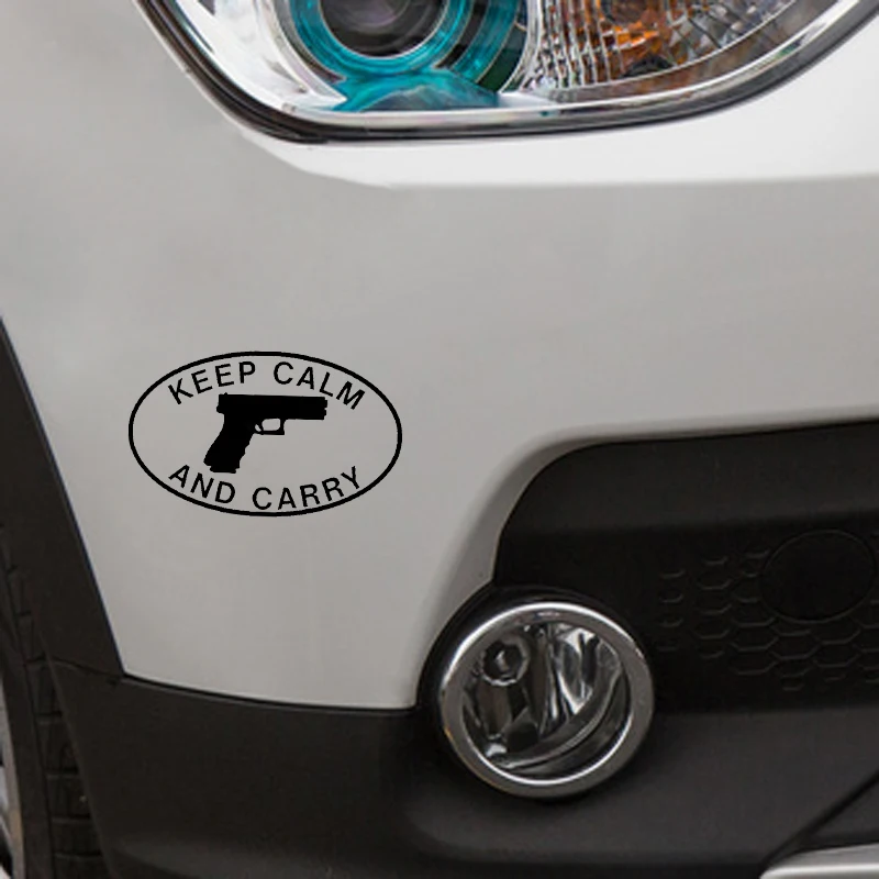 YJZT 14.5*8.8CM Interesting Coolest KEEP CALM AND CARRY Graphic Gun Car Sticker Vinyl Decoration C12-0236
YJZT 14.5*8.8CM Interesting Coolest KEEP CALM AND CARRY Graphic Gun Car Sticker Vinyl Decoration C12-0236