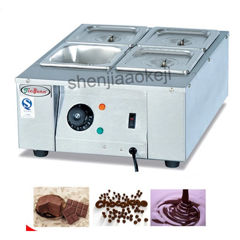 

Commercial 4 Lattices Chocolate melting pots Chocolate melting machine home use chocolate melting oven 220v 1500w 1pc