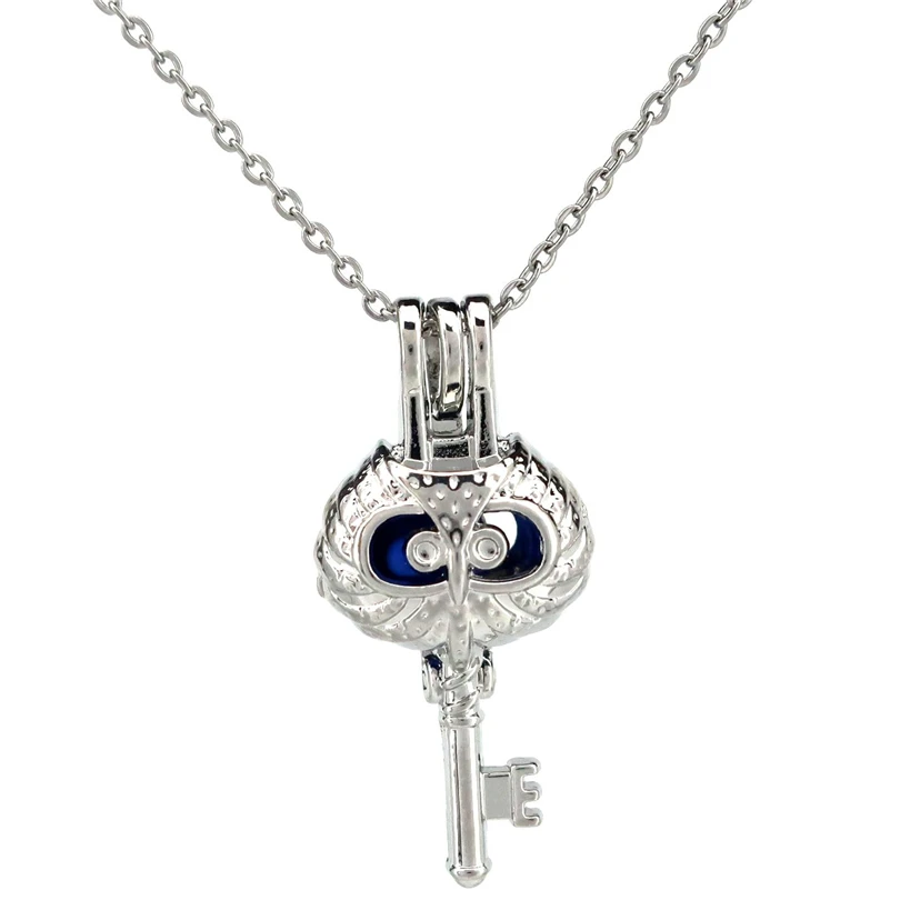 K795 Silver Owl Key Pearl Cage Necklace 18" Pendant Aroma Essential Oil Diffuser Locket
K795 Silver Owl Key Pearl Cage Necklace 18" Pendant Aroma Essential Oil Diffuser Locket