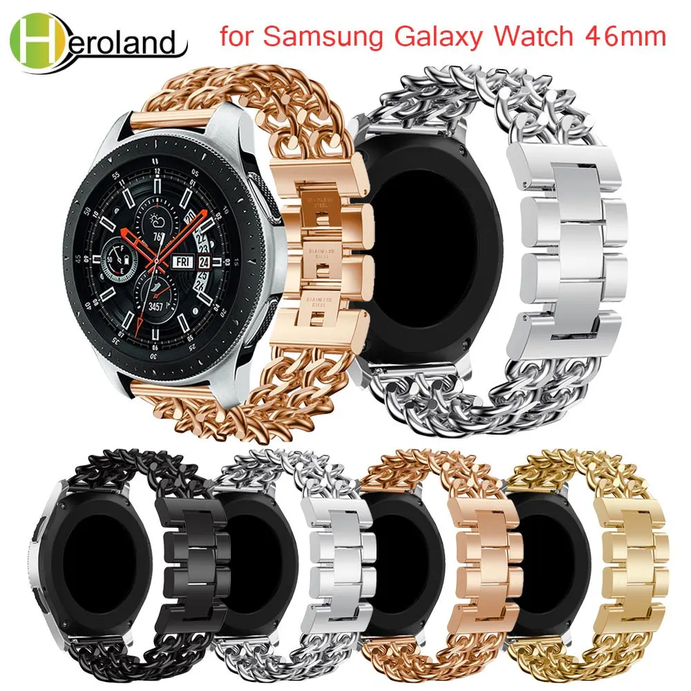 Фото Ремешок из нержавеющей стали для Samsung Galaxy Watch 46 мм роскошный джинсовый сменный